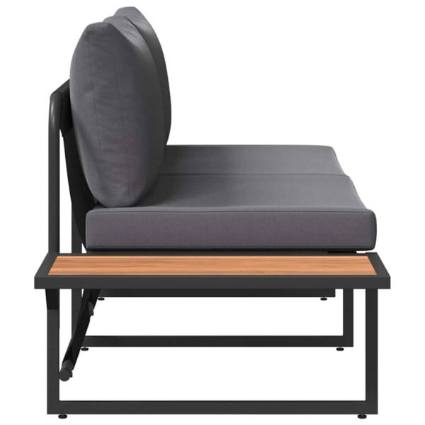 2-Sitzer Gartensofa mit anthrazitfarbenen Kissen