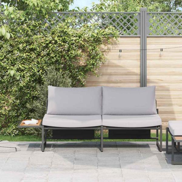 ARDEBO.de - 2-Sitzer Gartensofa mit hellgrauen Kissen