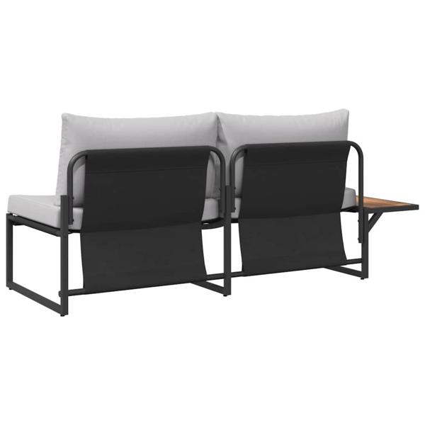 2-Sitzer Gartensofa mit hellgrauen Kissen