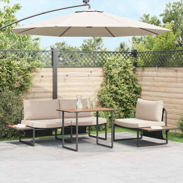 ARDEBO.de - Gartentisch Braun 100x55x70 cm DPC und Stahl