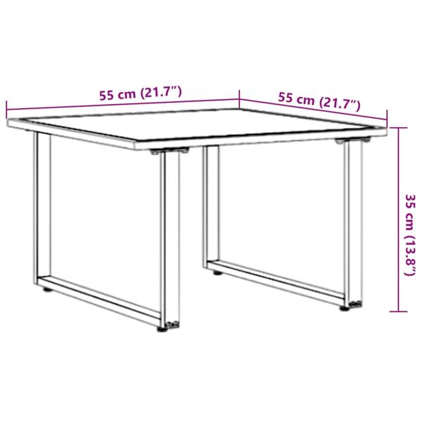 Gartenkaffee Tisch Braun 55x55x35 cm DPC und Stahl