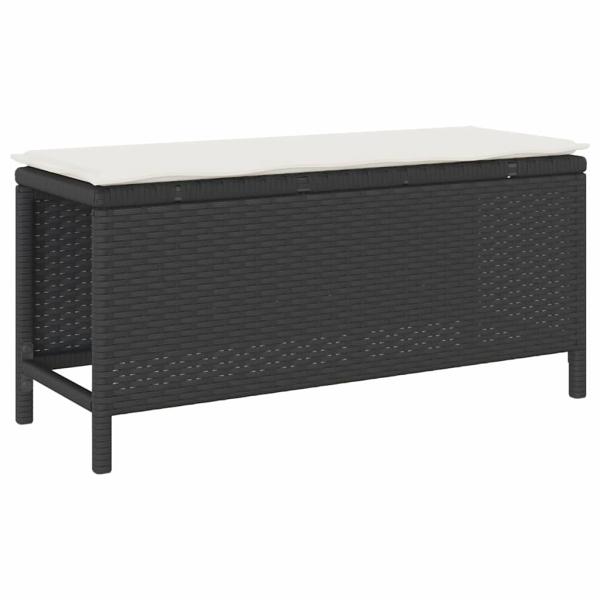 3-teiliges Garten-Essset mit Kissen Schwarz Poly Rattan Akazie