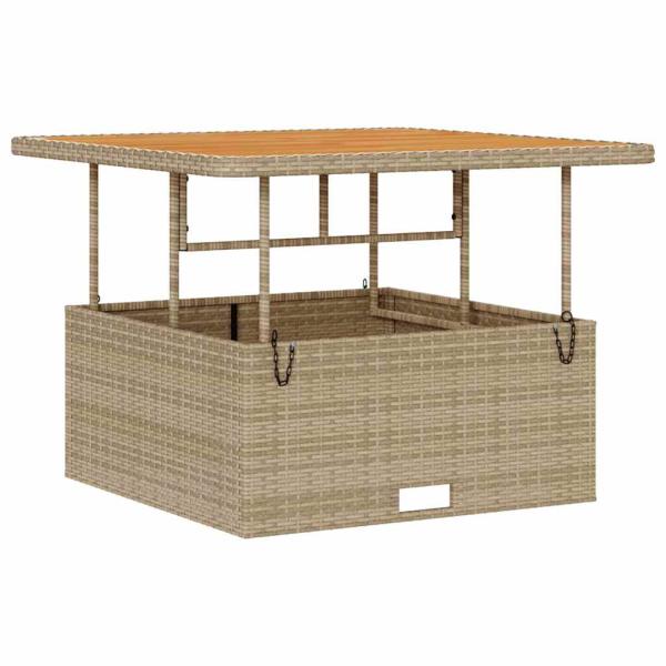 3-teiliges Garten-Esszimmer-Set mit Kissen Beige Poly Rattan Akazie