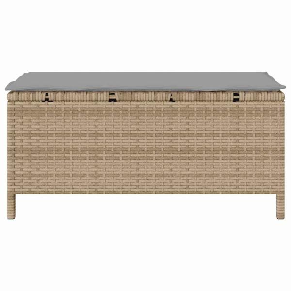3-teiliges Garten-Esszimmer-Set mit Kissen Beige Poly Rattan Akazie