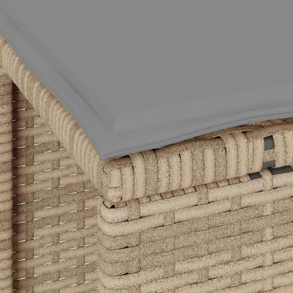 3-teiliges Garten-Esszimmer-Set mit Kissen Beige Poly Rattan Akazie