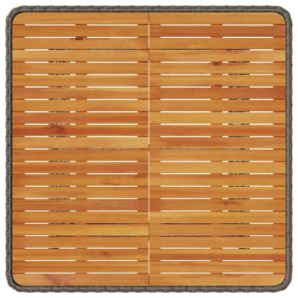 3-teiliges Garten-Esstischset mit Kissen Grau Poly-Rattan Akazie