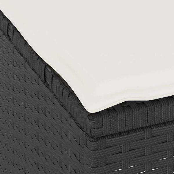 3-teilige Garten-Essgruppe mit Kissen Schwarz Poly Rattan Akazie