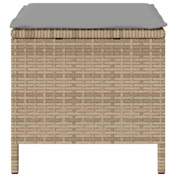 3-teilige Garten-Dining-Set mit Kissen Beige Poly Rattan Akazie