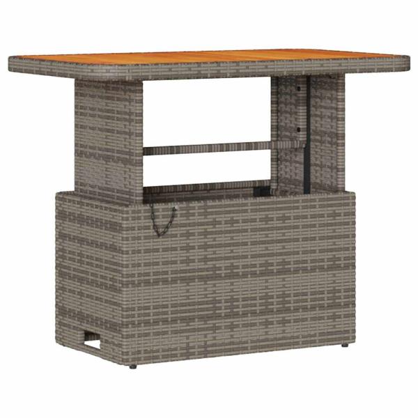 3-teilige Garten-Essgruppe mit Kissen Grau Poly Rattan Akazie