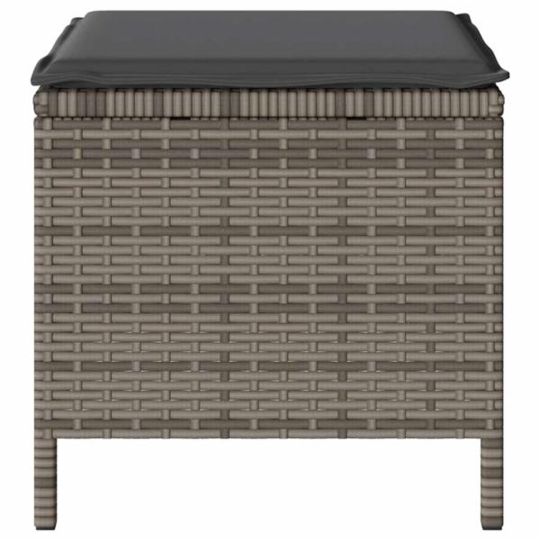 3-teilige Garten-Essgruppe mit Kissen Grau Poly Rattan Akazie