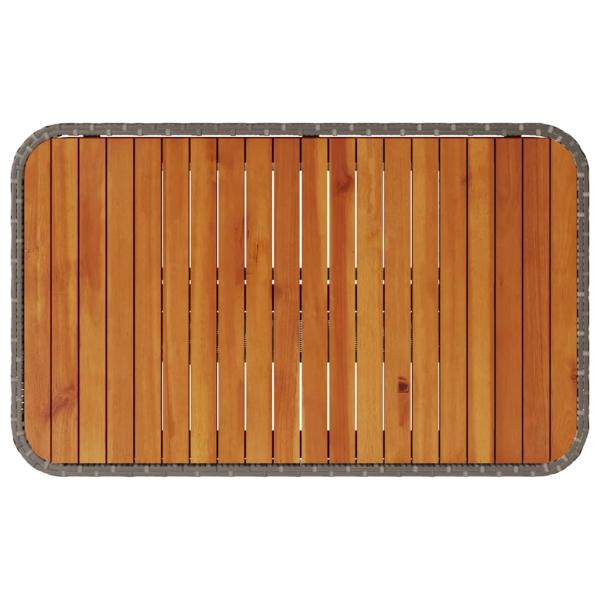 3-teilige Garten-Essgruppe mit Kissen Grau Poly Rattan Akazie