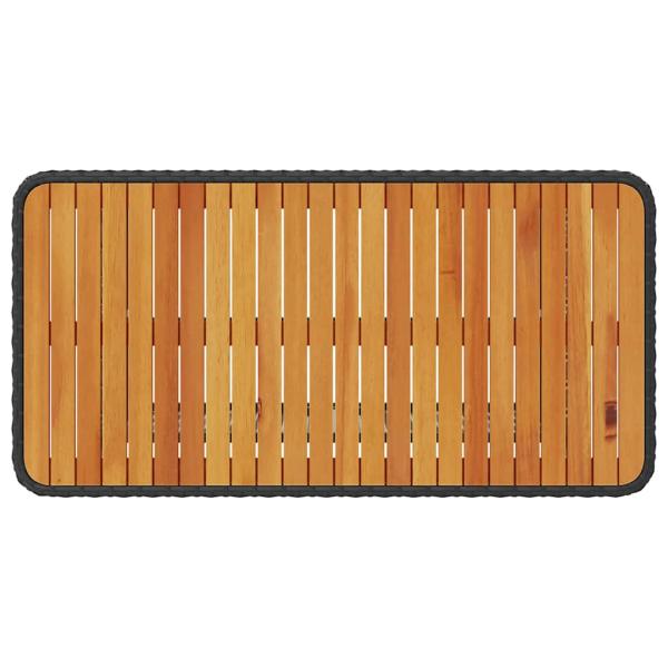 4-teiliges Garten-Esszimmer-Set mit Kissen Schwarz Poly-Rattan Akazie