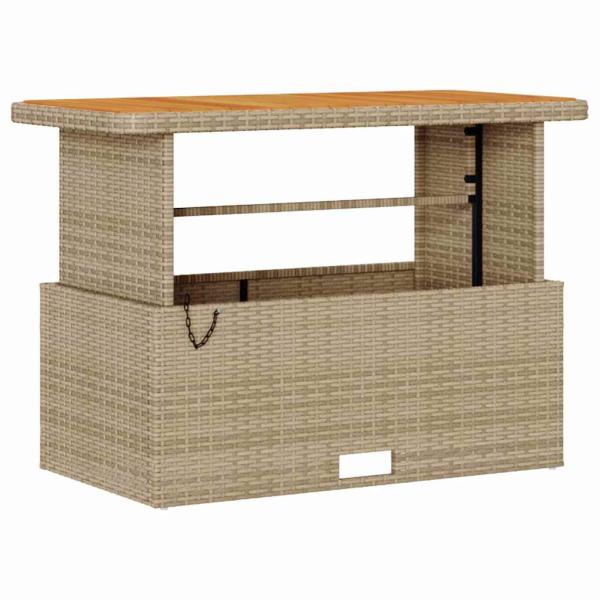 4-teiliges Garten-Esszimmer-Set mit Kissen Beige Poly Rattan Akazie