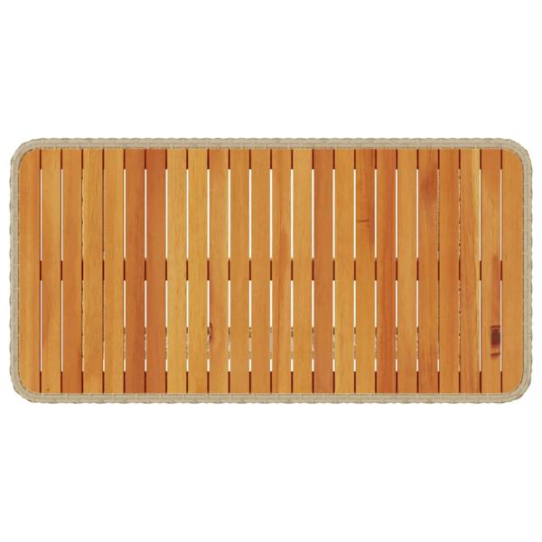 4-teiliges Garten-Esszimmer-Set mit Kissen Beige Poly Rattan Akazie