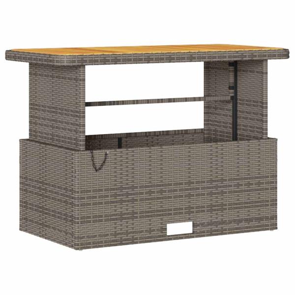 4-teiliges Garten-Dining-Set mit Kissen Grau Poly-Rattan Akazie