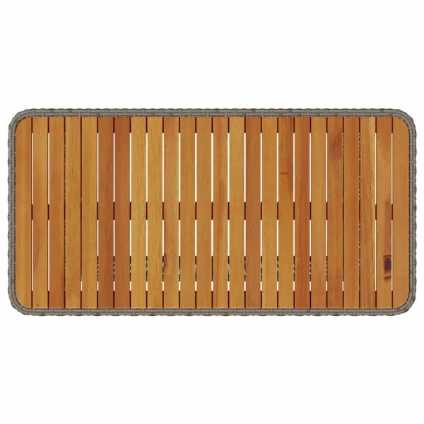 4-teiliges Garten-Dining-Set mit Kissen Grau Poly-Rattan Akazie