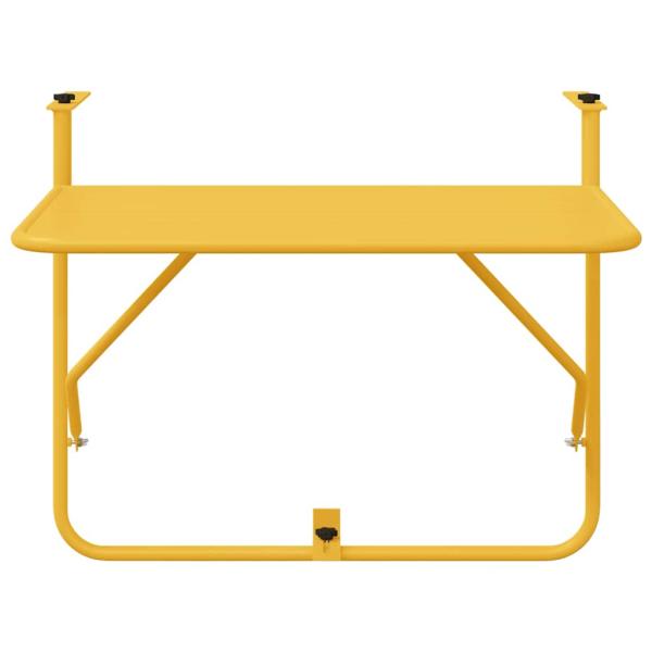 ARDEBO.de - Klappbarer Balkon Tisch in Senfgelb ? 60x40 cm aus Stahl