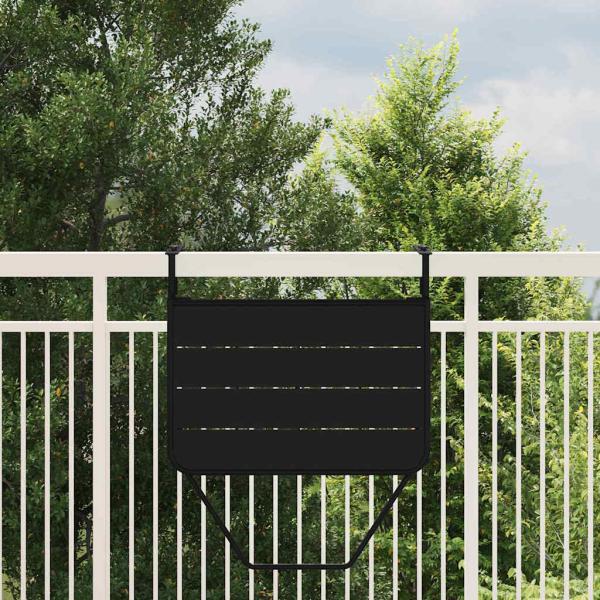 Klapptisch für den Balkon Schwarz 60x40 cm aus Stahl