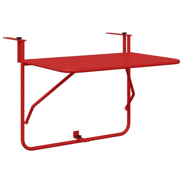 ARDEBO.de - Klapptisch für den Balkon Rot 60x40 cm aus Stahl