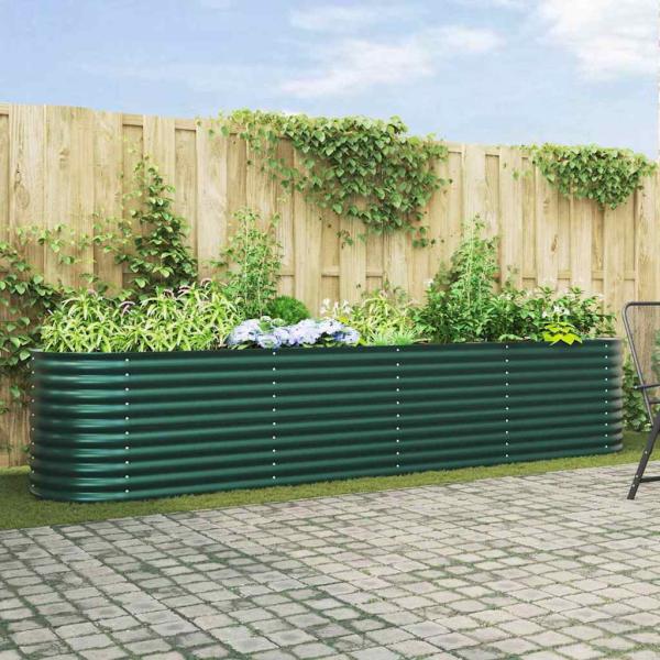 ARDEBO.de - Gartenhochbeet Grün 400x80x81 cm Verzinkter Stahl