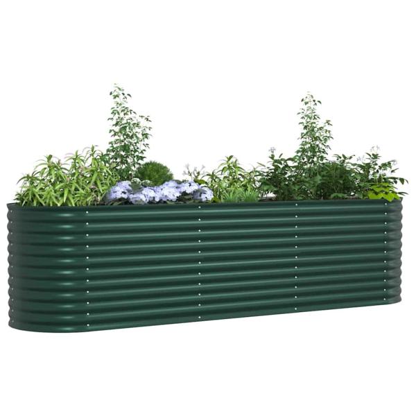 Hochbeet für den Garten Grün 320x80x81 cm aus verzinktem Stahl