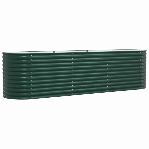 Hochbeet für den Garten Grün 320x80x81 cm aus verzinktem Stahl