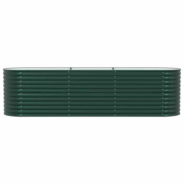 Hochbeet für den Garten Grün 320x80x81 cm aus verzinktem Stahl