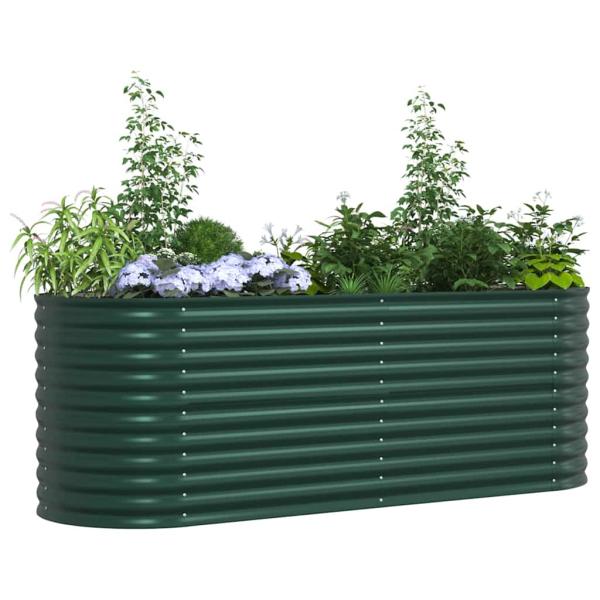 Garten Hochbeet Grün 240x80x81 cm Verzinkter Stahl