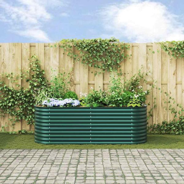 Garten Hochbeet Grün 240x80x81 cm Verzinkter Stahl