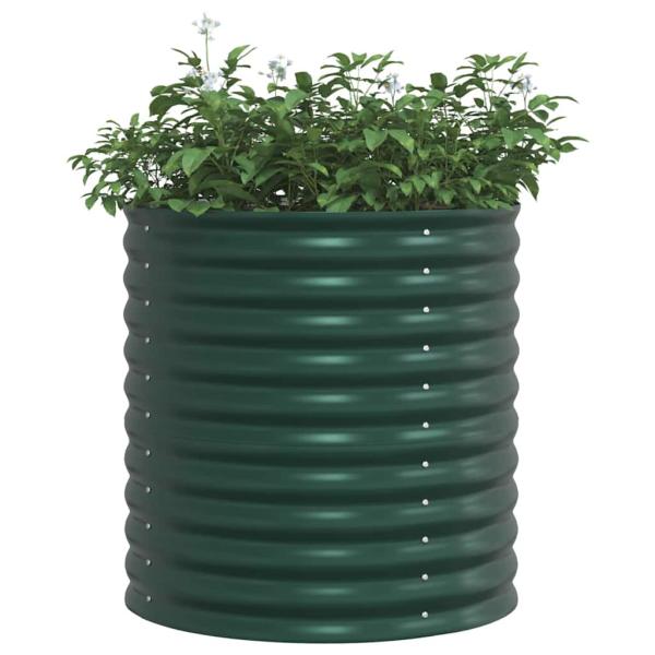 Garten-Hochbeet Grün 80x80x81 cm aus verzinktem Stahl