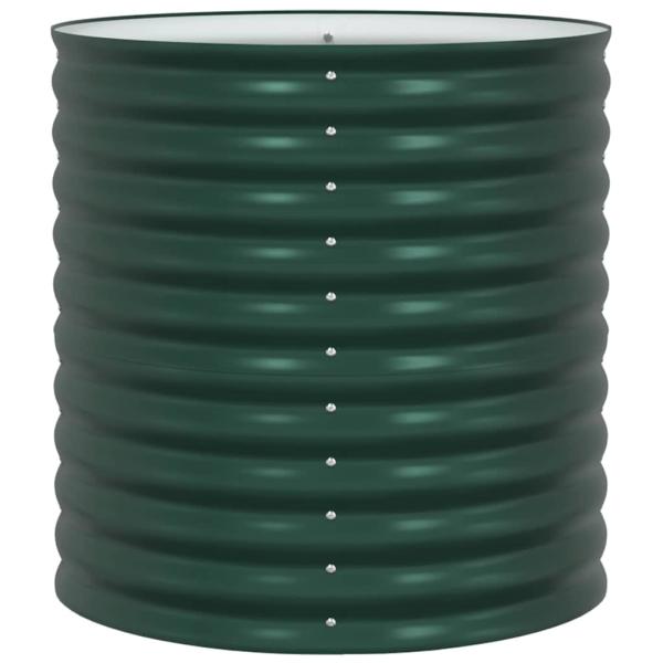 Garten-Hochbeet Grün 80x80x81 cm aus verzinktem Stahl