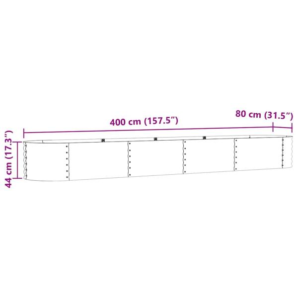 Hochbeet Garten Grün 400x80x44 cm aus galvanisiertem Stahl