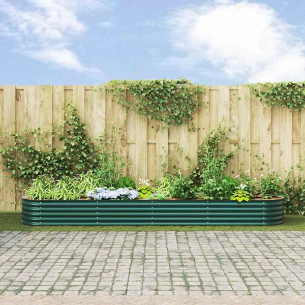 Hochbeet Garten Grün 400x80x44 cm aus galvanisiertem Stahl