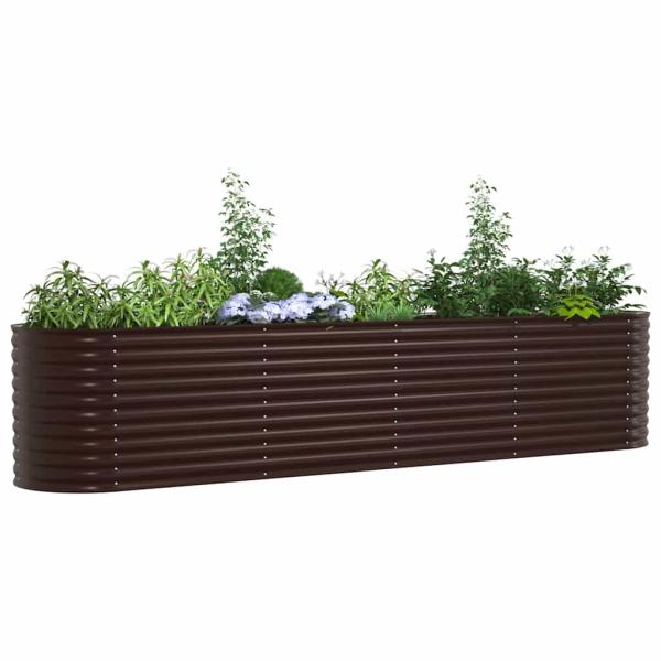 Garten Hochbeet Braun 400x80x81 cm aus verzinktem Stahl