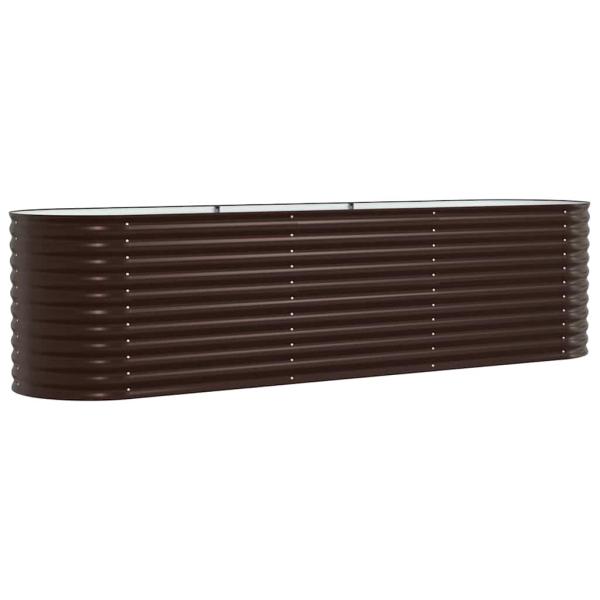 Hochbeet für den Garten, Braun, 320x80x81 cm, aus galvanisiertem Stahl