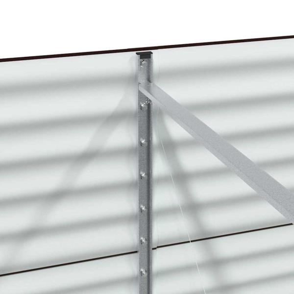 Hochbeet für den Garten, Braun, 320x80x81 cm, aus galvanisiertem Stahl