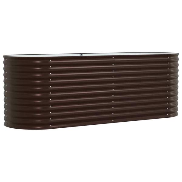Hochbeet für den Garten Braun 240x80x81 cm aus galvanisiertem Stahl