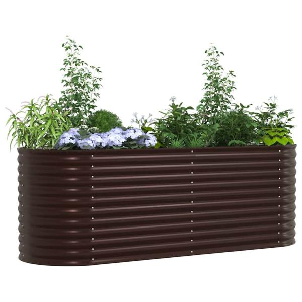 Hochbeet für den Garten Braun 240x80x81 cm aus galvanisiertem Stahl