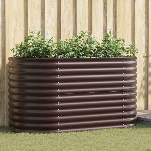 ARDEBO.de - Garten Hochbeet Braun 160x80x81 cm aus verzinktem Stahl