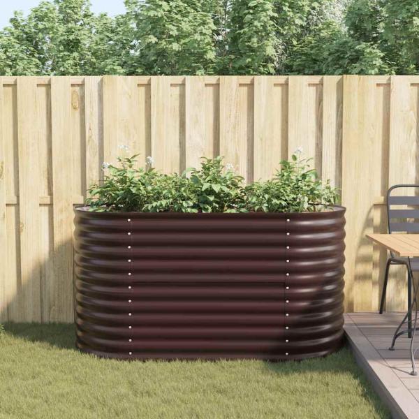 Garten Hochbeet Braun 160x80x81 cm aus verzinktem Stahl