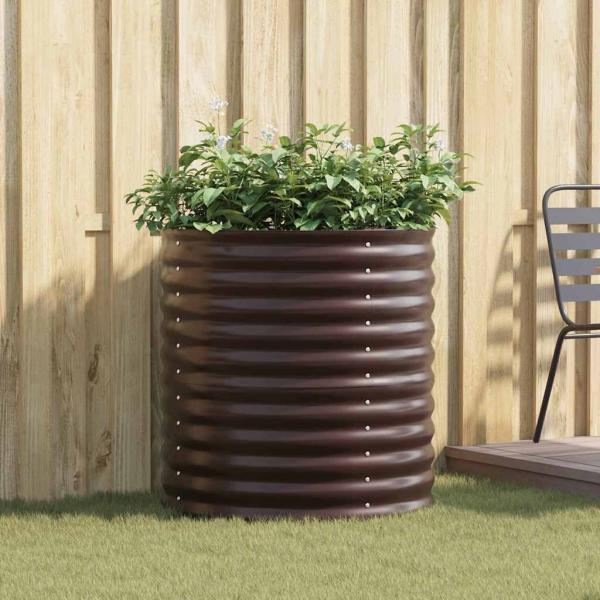 ARDEBO.de - Garten Hochbeet - Braun 80x80x81 cm Galvanisierter Stahl