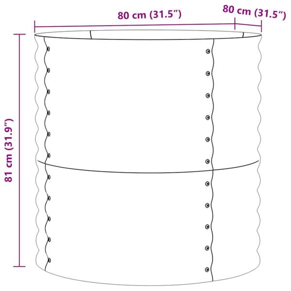 Garten Hochbeet - Braun 80x80x81 cm Galvanisierter Stahl