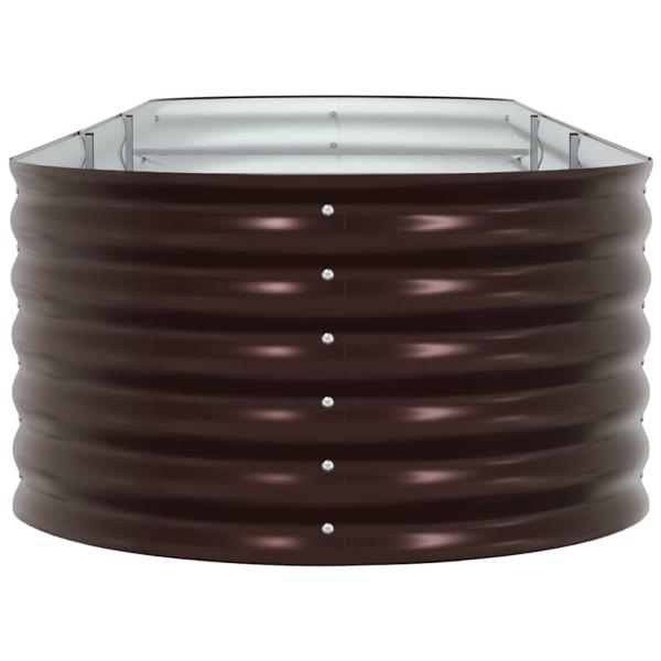Hochbeet für den Garten in Braun, 320x80x44 cm, aus galvanisiertem Stahl