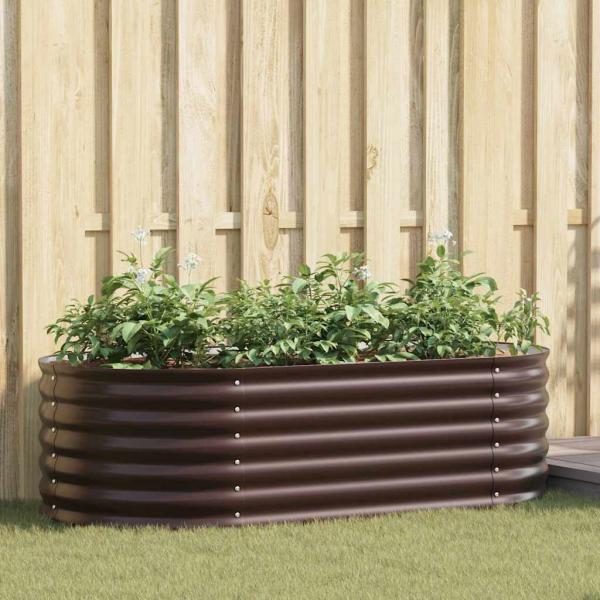 ARDEBO.de - Garten Hochbeet Braun 160x80x44 cm Galvanisiertes Stahl