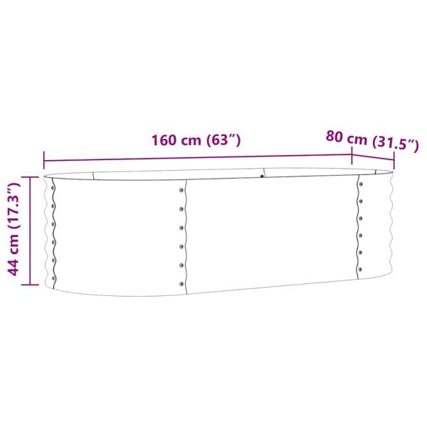 Garten Hochbeet Braun 160x80x44 cm Galvanisiertes Stahl