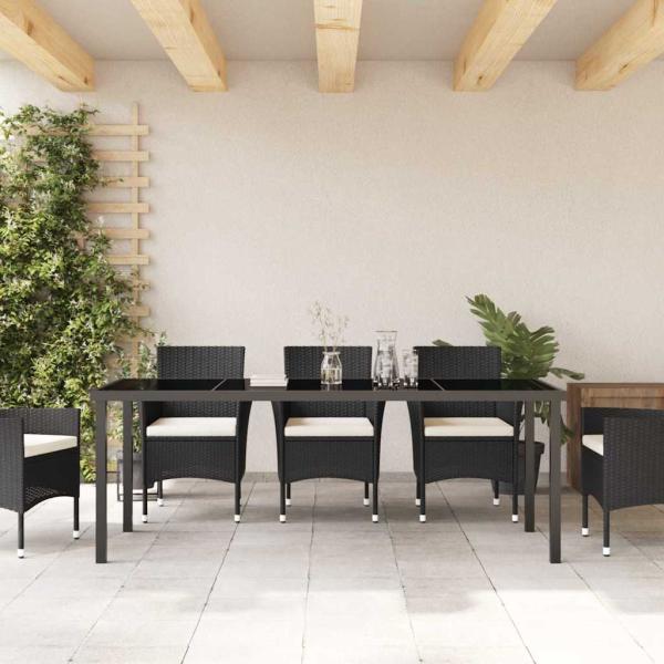 Gartentisch Schwarz 200x80x73 cm Sicherheitsglas
