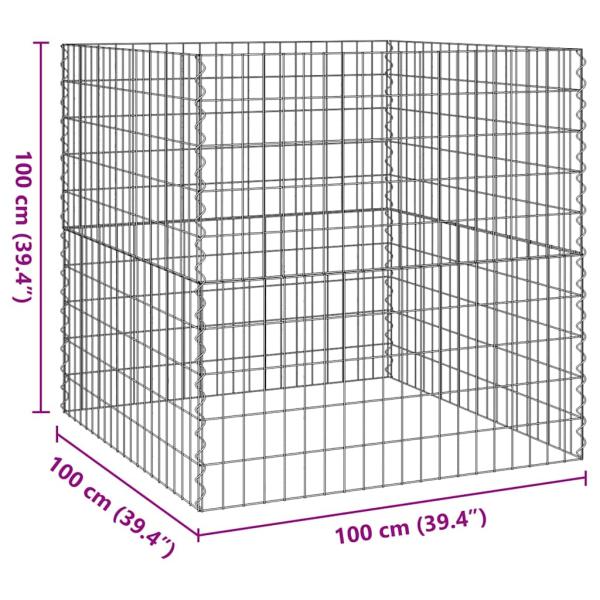 Gartenkomposter 100x100x100 cm aus verzinktem Stahl Quadrat