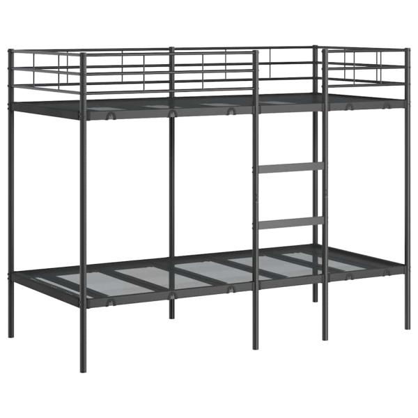 Etagenbett ohne Matratze Schwarz 90x190 cm Stahl
