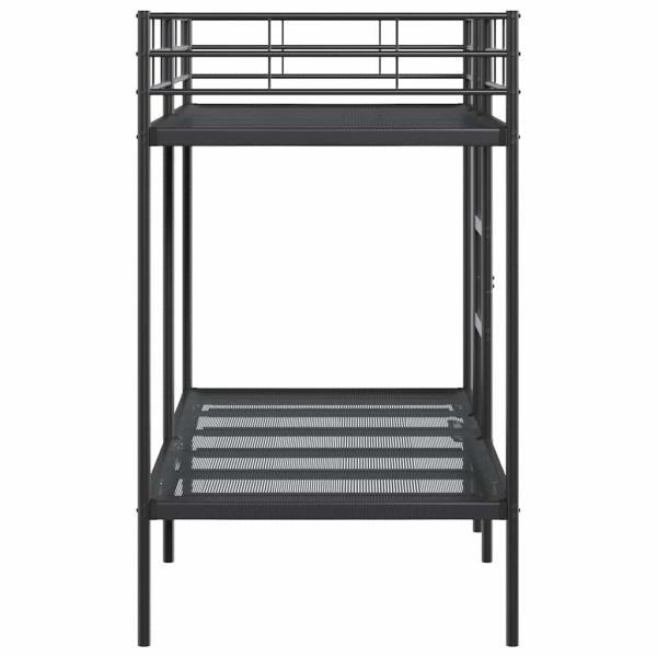 Etagenbett ohne Matratze Schwarz 90x190 cm Stahl