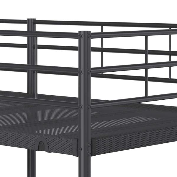 Etagenbett ohne Matratze Schwarz 90x190 cm Stahl